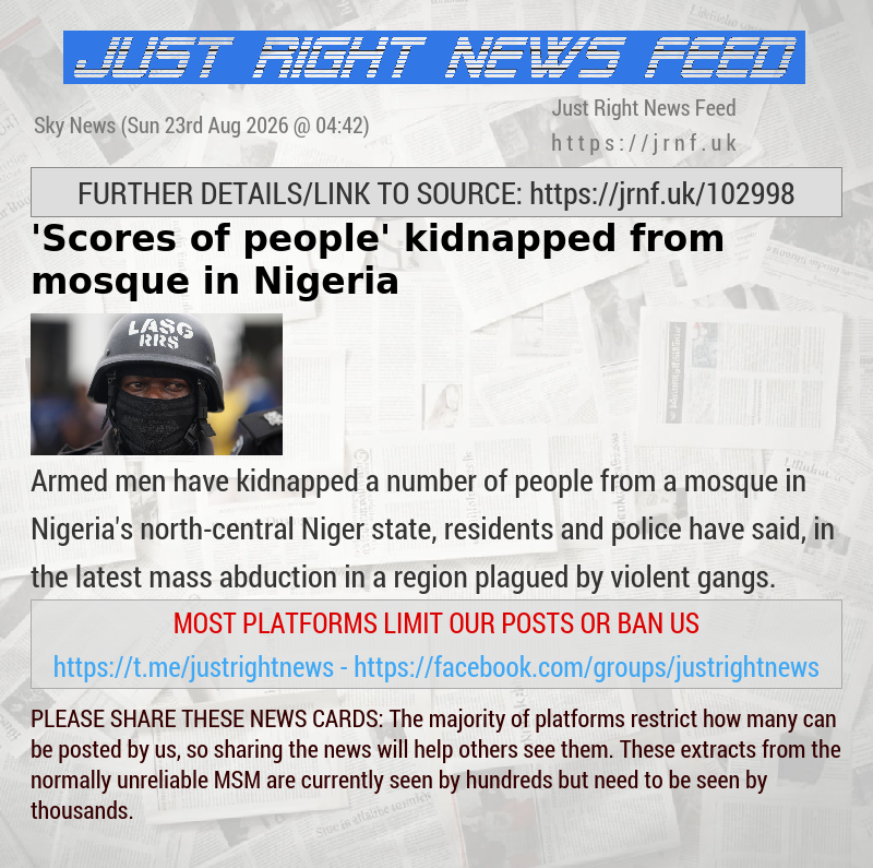 ’Scores of people’ kidnapped from mosque in Nigeria