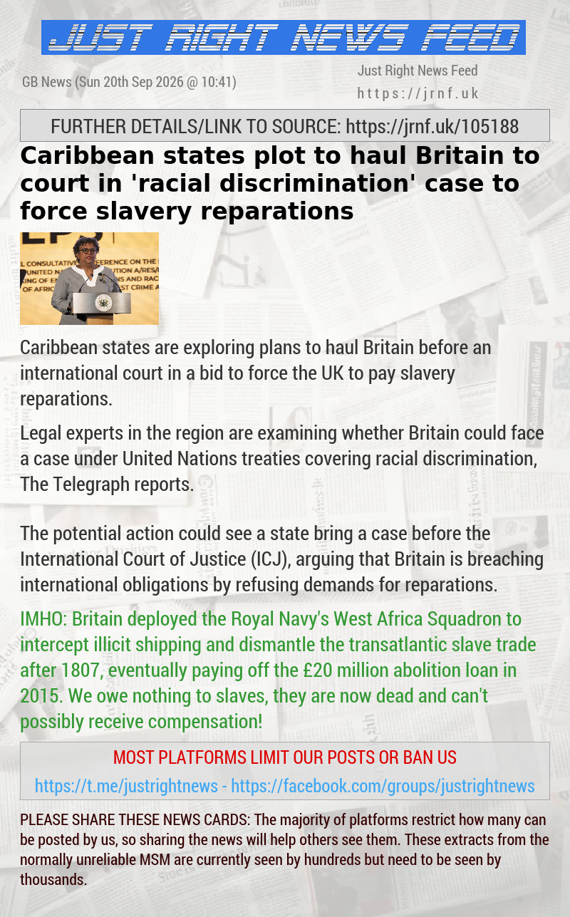 Caribbean states plot to haul Britain to court in ’racial discrimination’ case to force slavery reparations