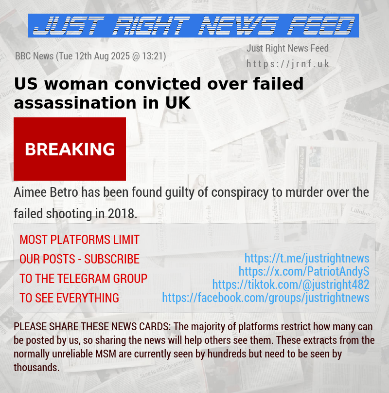 US woman convicted over failed assassination in UK