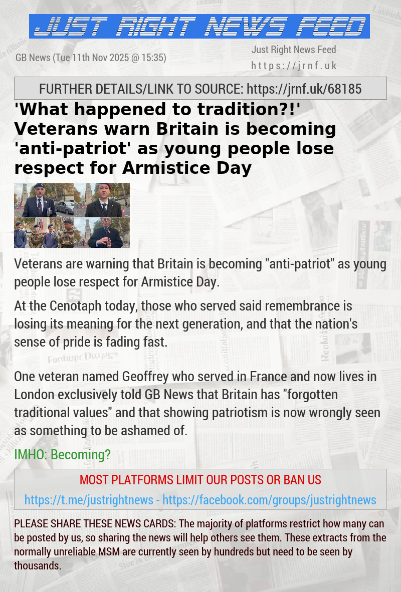 ’What happened to tradition?!’ Veterans warn Britain is becoming ’anti—patriot’ as young people lose respect for Armistice Day