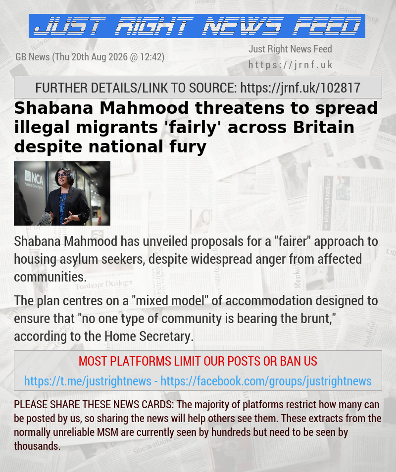 Shabana Mahmood threatens to spread illegal migrants ’fairly’ across Britain despite national fury