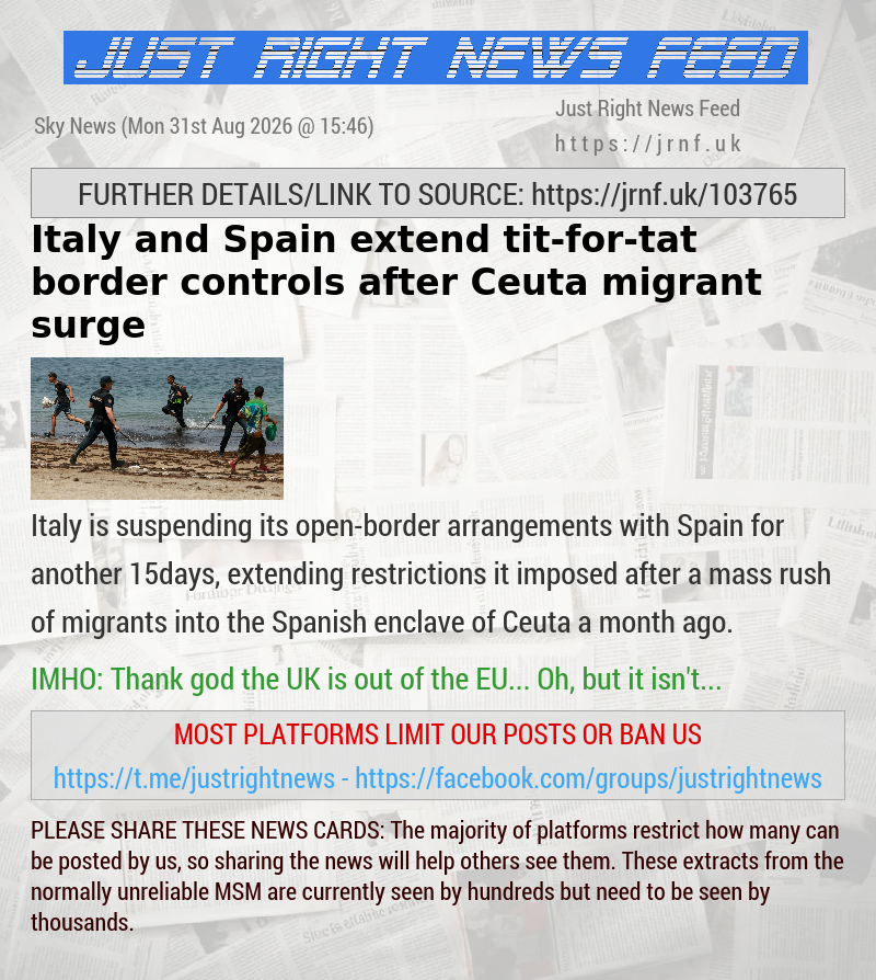 Italy and Spain extend tit—for—tat border controls after Ceuta migrant surge