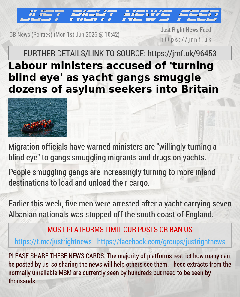 Labour ministers accused of ’turning blind eye’ as yacht gangs smuggle dozens of asylum seekers into Britain