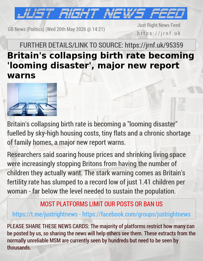 Britain’s collapsing birth rate becoming ’looming disaster’, major new report warns
