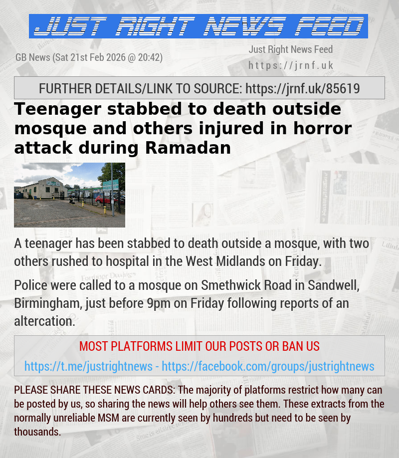 Teenager stabbed to death outside mosque and others injured in horror attack during Ramadan