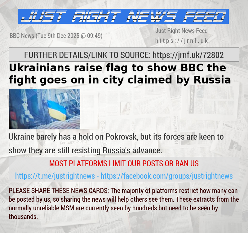 Ukrainians raise flag to show BBC the fight goes on in city claimed by Russia