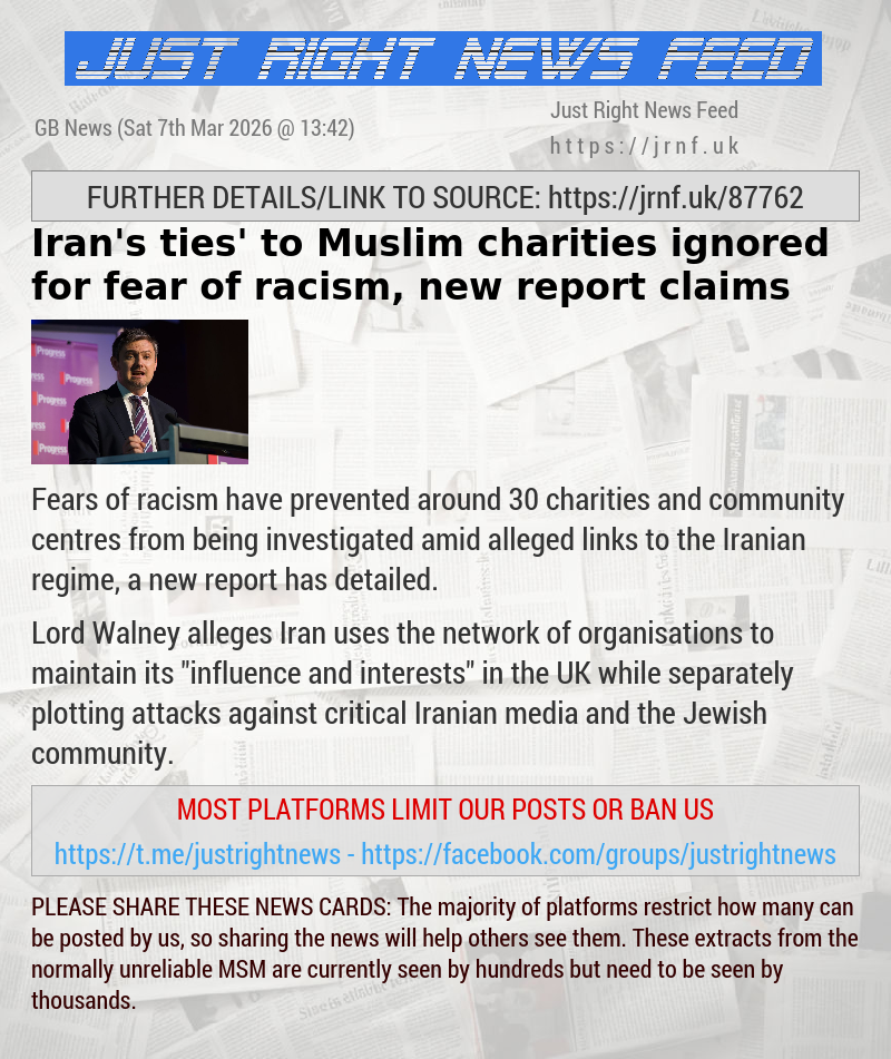 Iran’s ‘ties’ to Muslim charities ignored for fear of racism, new report claims