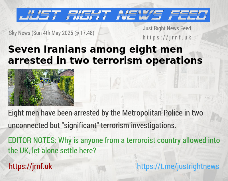 Seven Iranians among eight men arrested in two terrorism operations