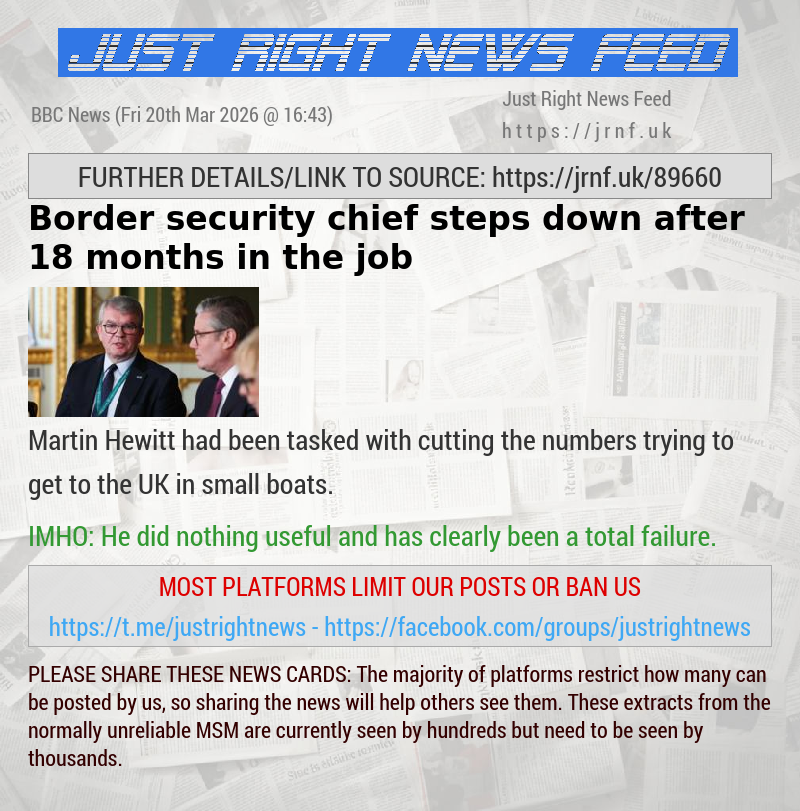 Border security chief steps down after 18 months in the job
