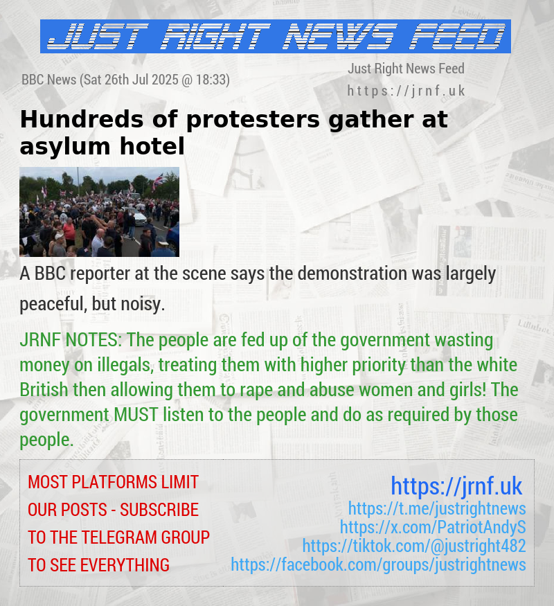 Hundreds of protesters gather at asylum hotel