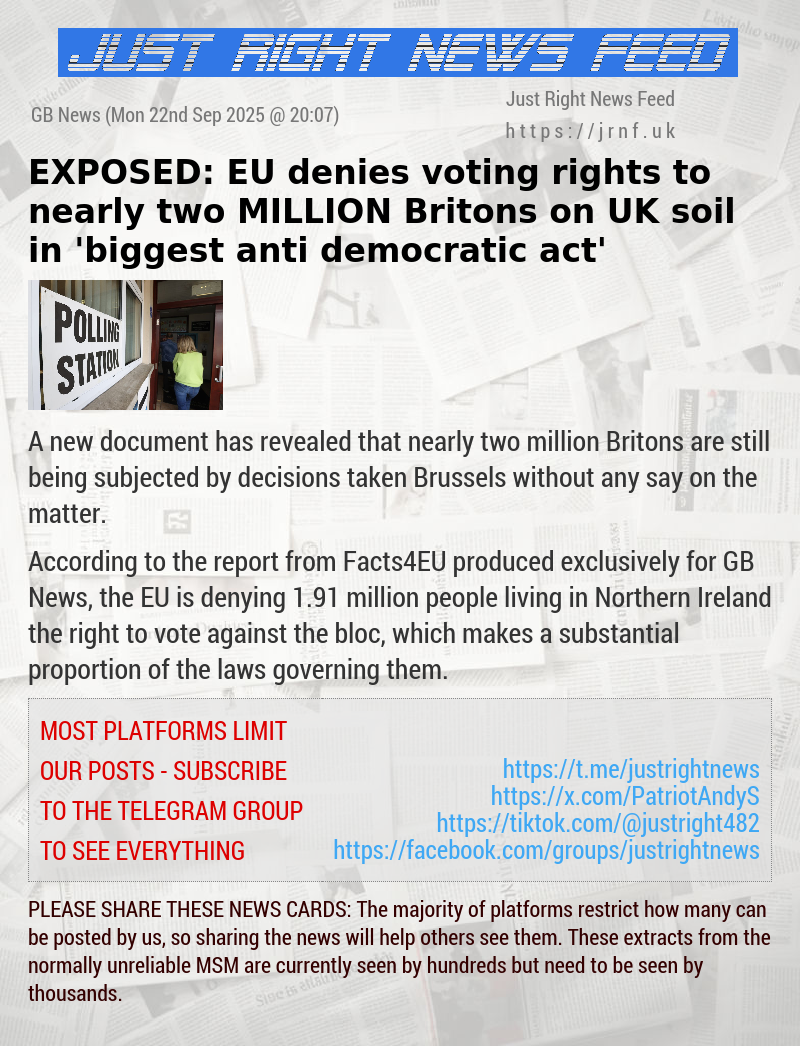 EXPOSED: EU denies voting rights to nearly two MILLION Britons on UK soil in ’biggest anti—democratic act’