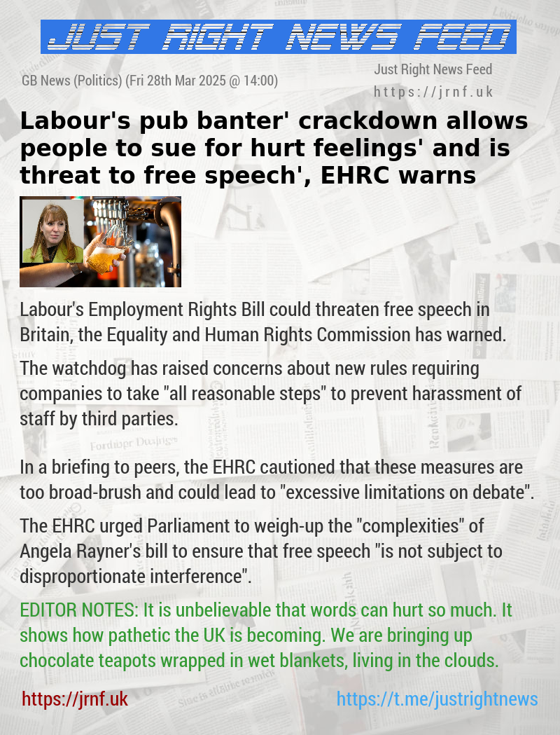 Labour’s ‘pub banter’ crackdown allows people to ‘sue for hurt feelings’ and is ‘threat to free speech’, EHRC warns