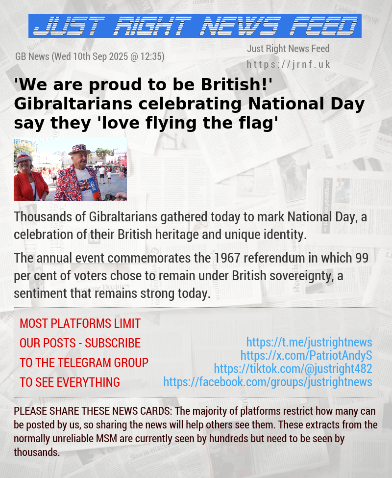 ’We are proud to be British!’ Gibraltarians celebrating National Day say they ’love flying the flag’