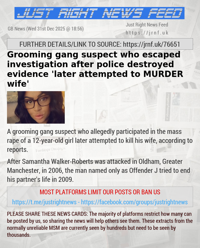 Grooming gang suspect who escaped investigation after police destroyed evidence ’later attempted to MURDER wife’