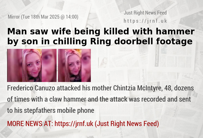 Man saw wife being killed with hammer by son in chilling Ring doorbell footage