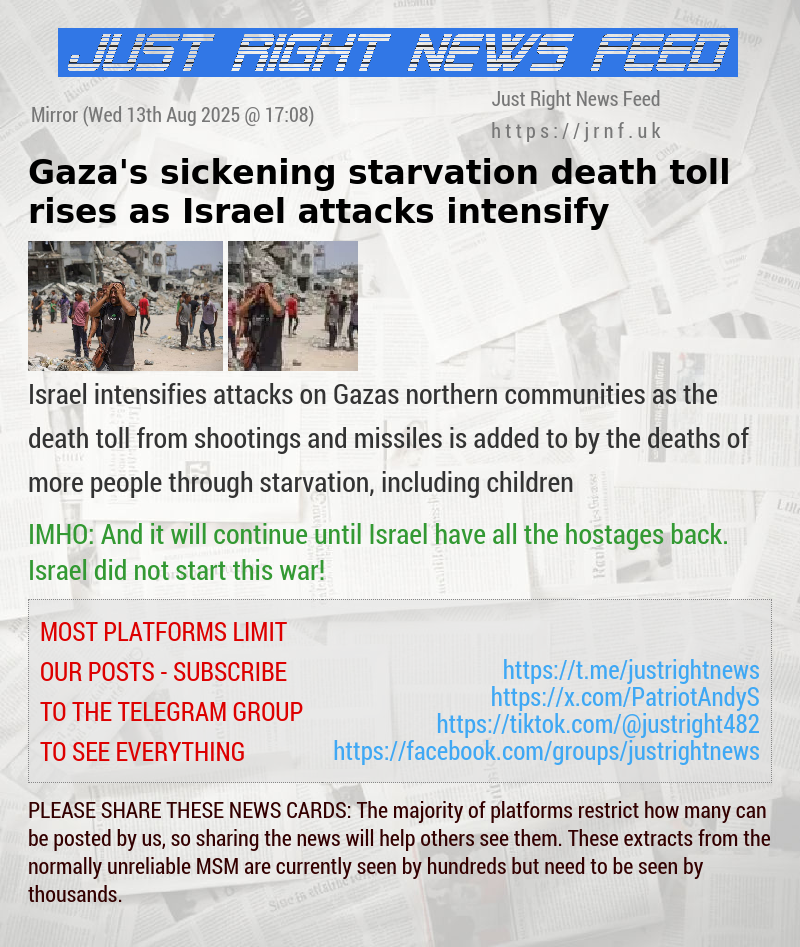 Gaza’s sickening starvation death toll rises as Israel attacks intensify