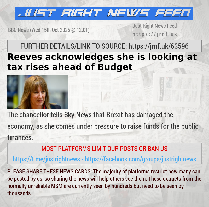 Reeves acknowledges she is looking at tax rises ahead of Budget
