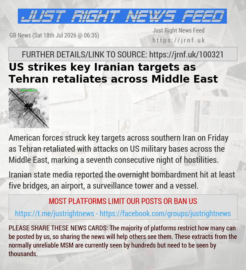US strikes key Iranian targets as Tehran retaliates across Middle East