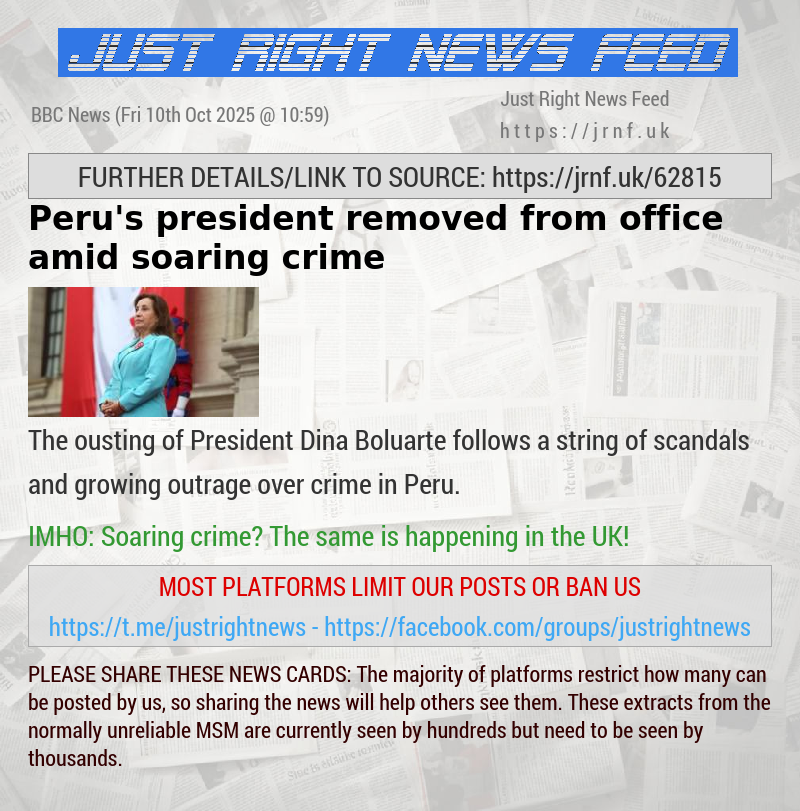 Peru’s president removed from office amid soaring crime