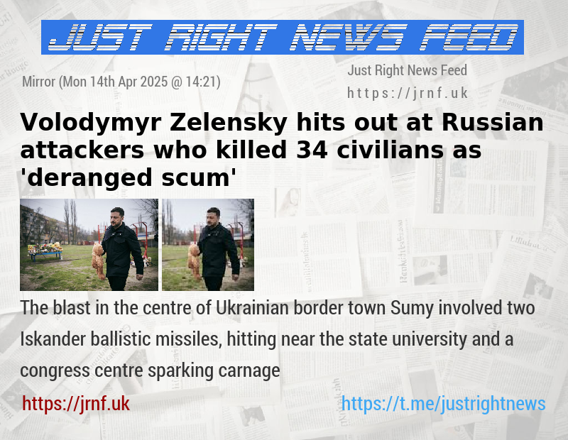 Volodymyr Zelensky hits out at Russian attackers who killed 34 civilians as ’deranged scum’