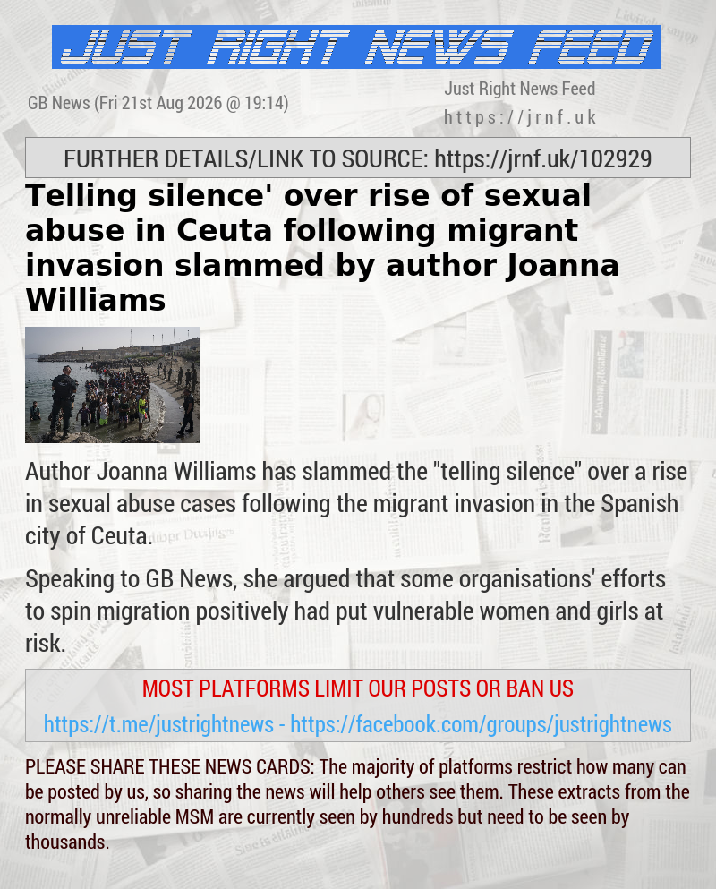 ‘Telling silence’ over rise of sexual abuse in Ceuta following migrant invasion slammed by author Joanna Williams