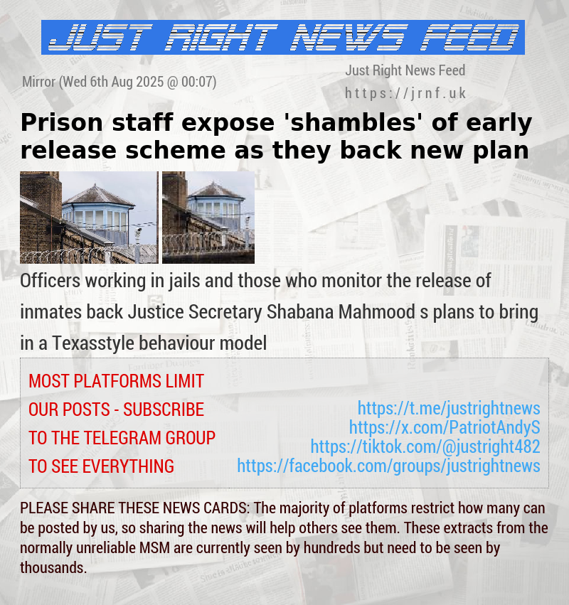 Prison staff expose ’shambles’ of early release scheme as they back new plan