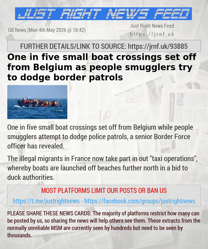 One in five small boat crossings set off from Belgium as people smugglers try to dodge border patrols