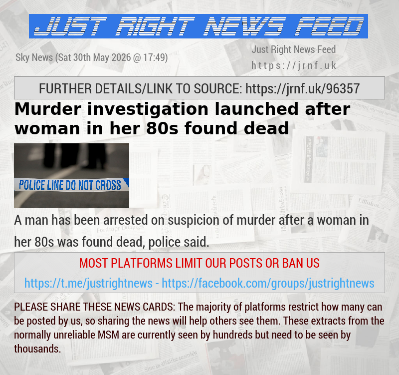 Murder investigation launched after woman in her 80s found dead