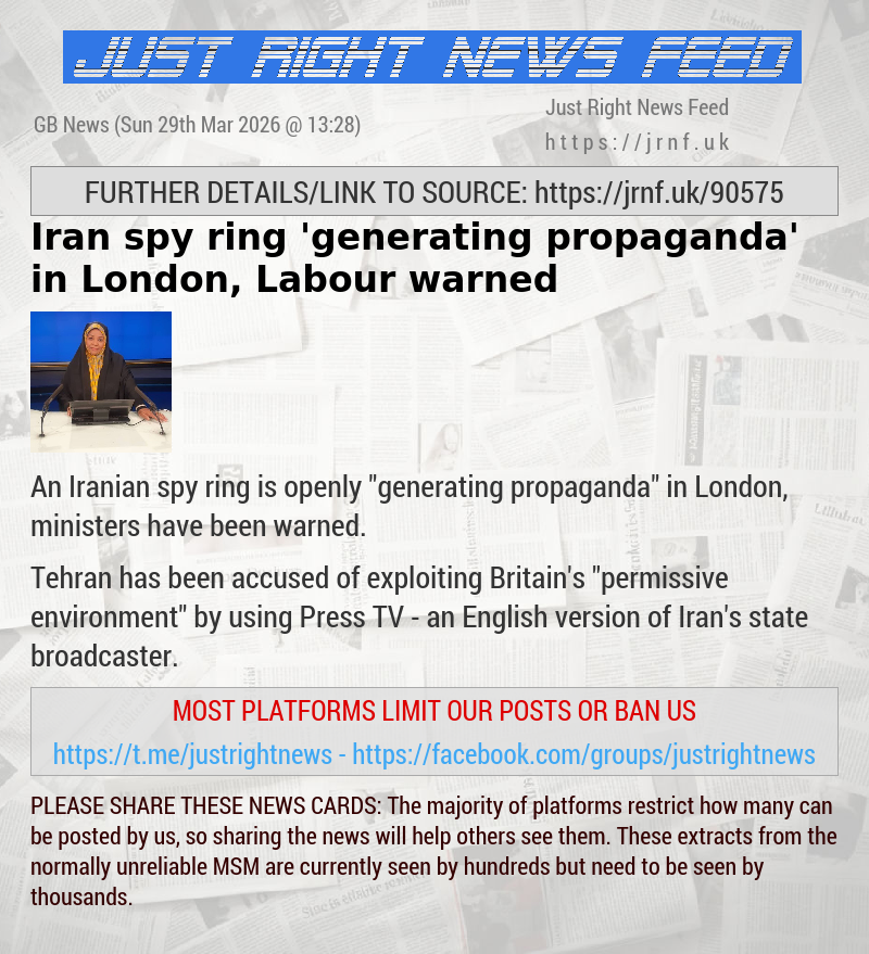 Iran spy ring ’generating propaganda’ in London, Labour warned