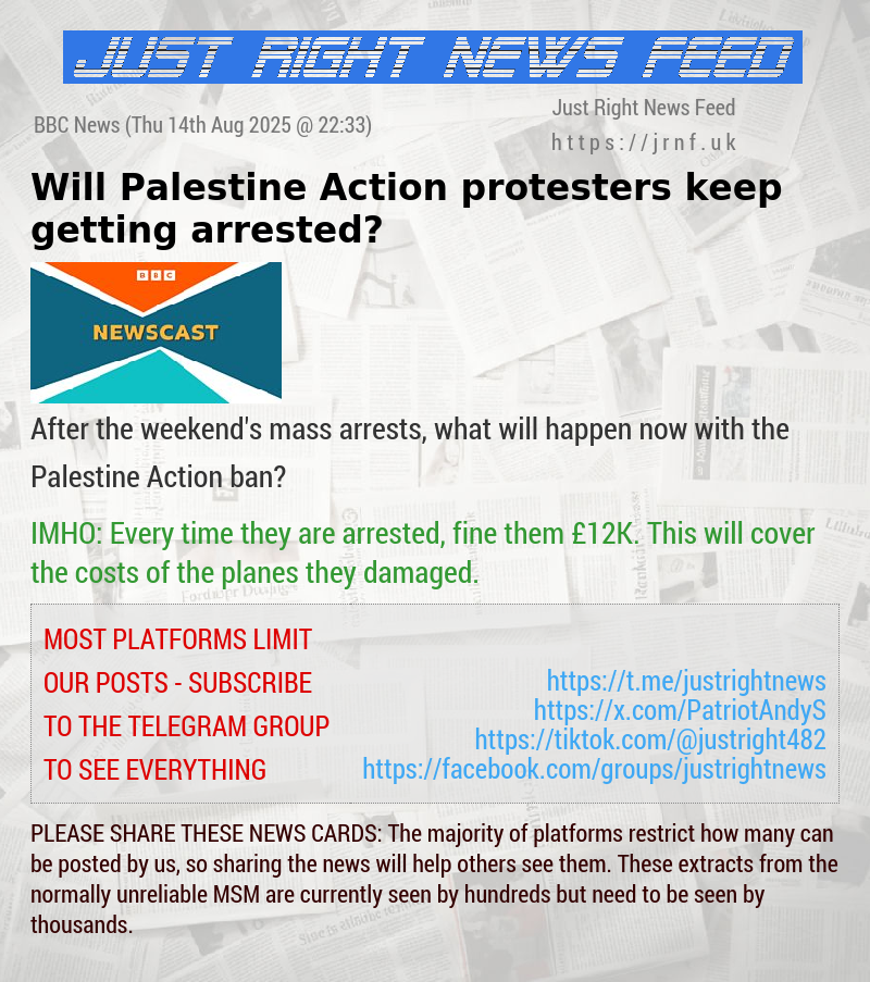 Will Palestine Action protesters keep getting arrested?