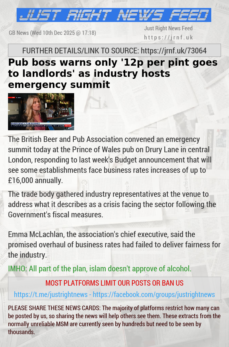 Pub boss warns only ’12p per pint goes to landlords’ as industry hosts emergency summit