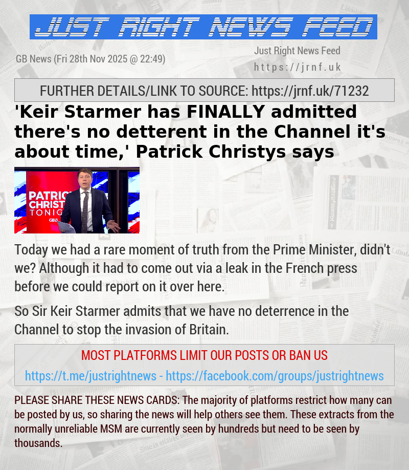 ’Keir Starmer has FINALLY admitted there’s no detterent in the Channel — it’s about time,’ Patrick Christys says
