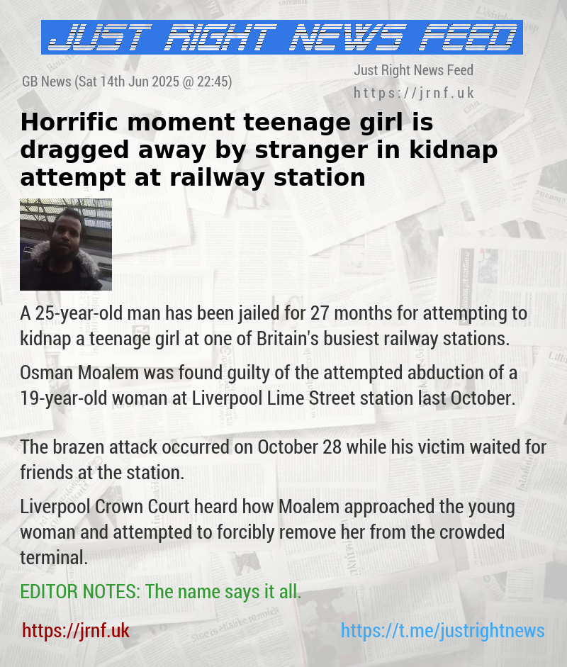 Horrific moment teenage girl is dragged away by stranger in kidnap attempt at railway station