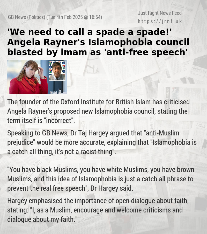 ‘We need to call a spade a spade!’ Angela Rayner’s Islamophobia council blasted by imam as ‘anti—free speech’