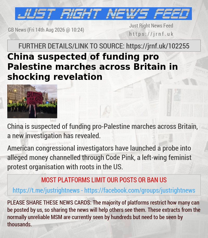 China suspected of funding pro—Palestine marches across Britain in shocking revelation