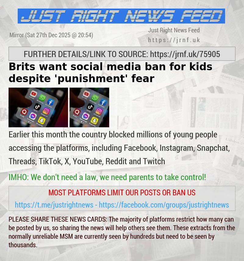 Brits want social media ban for kids despite ’punishment’ fear