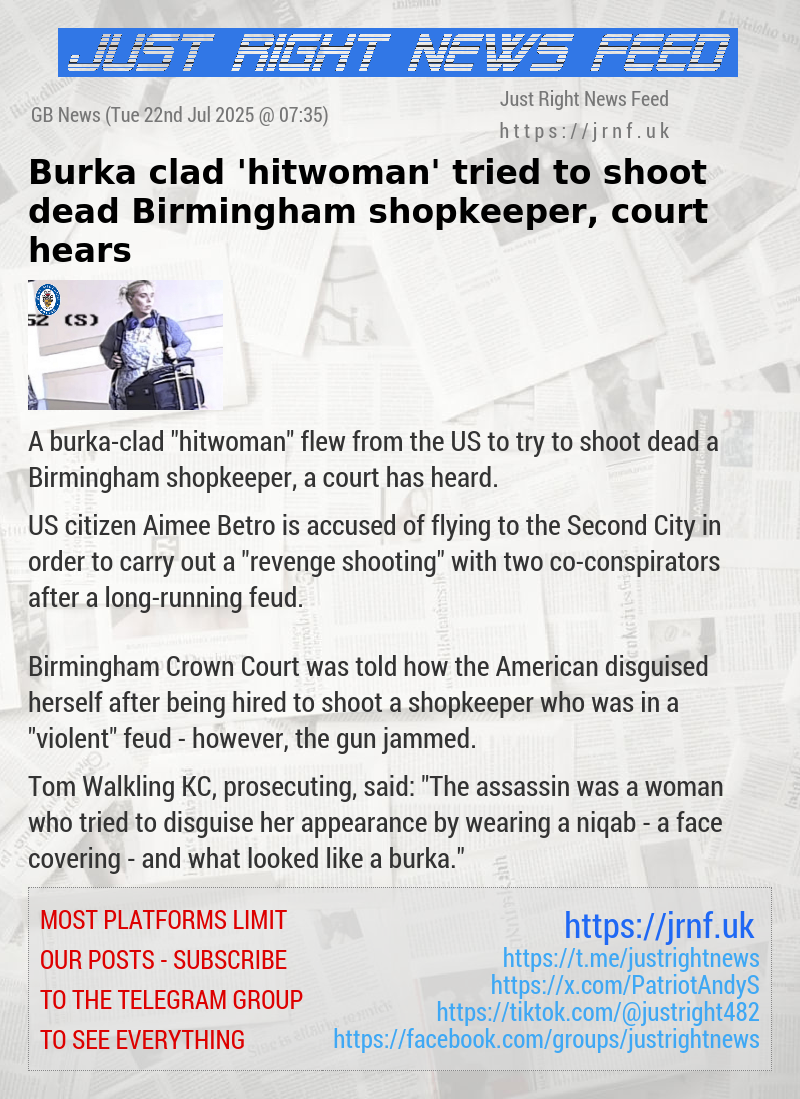 Burka—clad ’hitwoman’ tried to shoot dead Birmingham shopkeeper, court hears