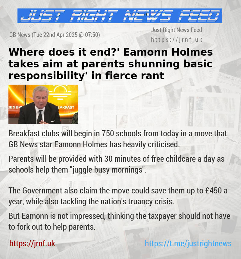 ‘Where does it end?’ Eamonn Holmes takes aim at parents shunning ‘basic responsibility’ in fierce rant
