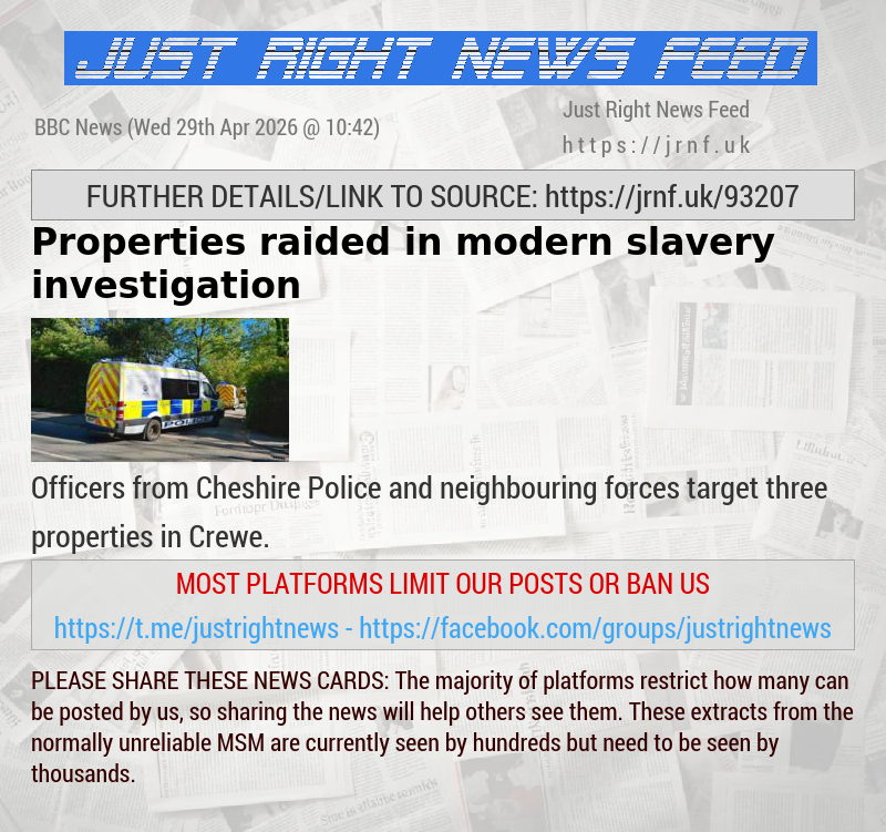 Properties raided in modern slavery investigation
