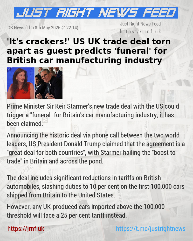 ’It’s crackers!’ US—UK trade deal torn apart as guest predicts ’funeral’ for British car manufacturing industry