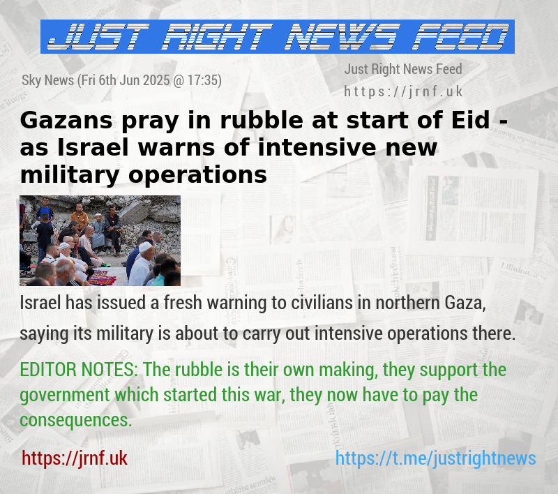 Gazans pray in rubble at start of Eid — as Israel warns of intensive new military operations