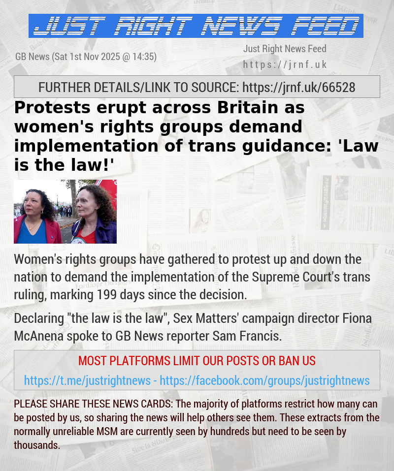 Protests erupt across Britain as women’s rights groups demand implementation of trans guidance: ’Law is the law!’