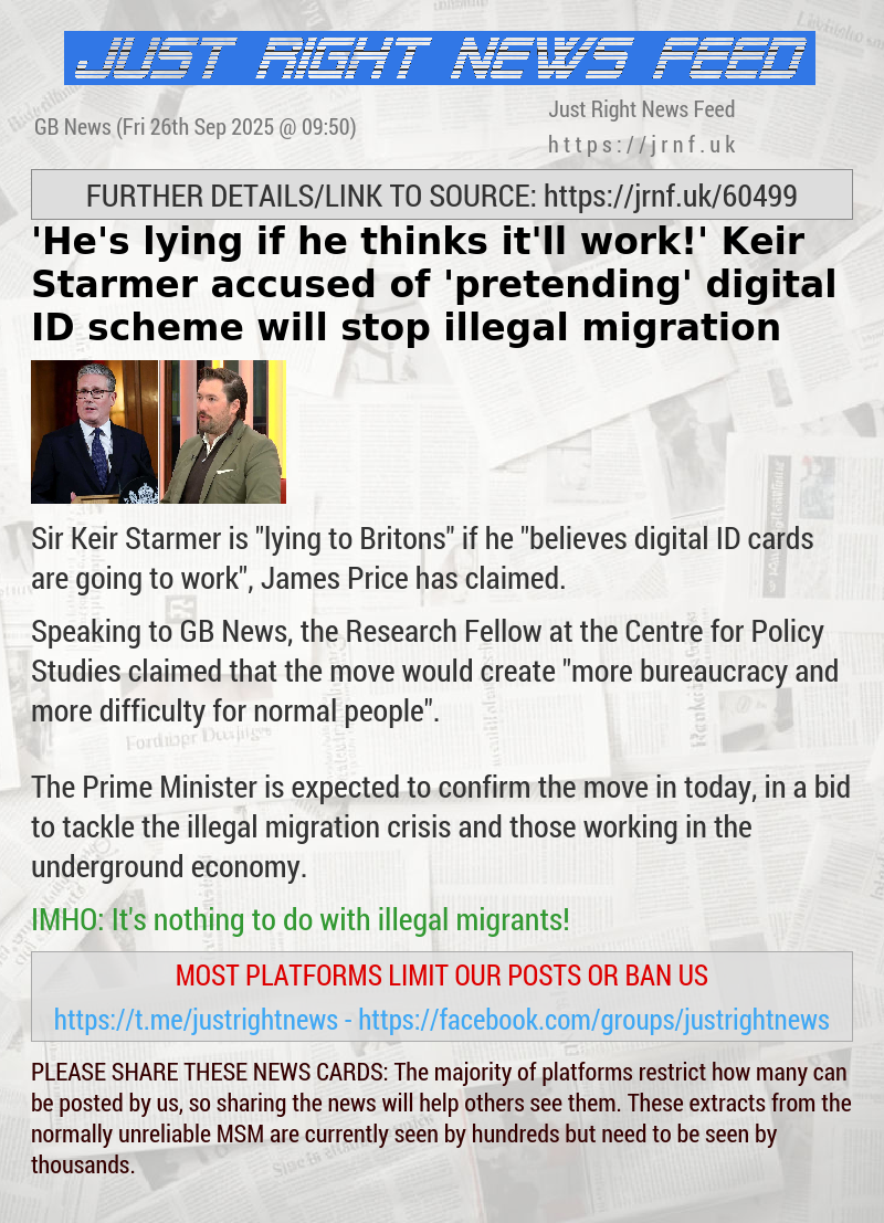 ’He’s lying if he thinks it’ll work!’ Keir Starmer accused of ’pretending’ digital ID scheme will stop illegal migration
