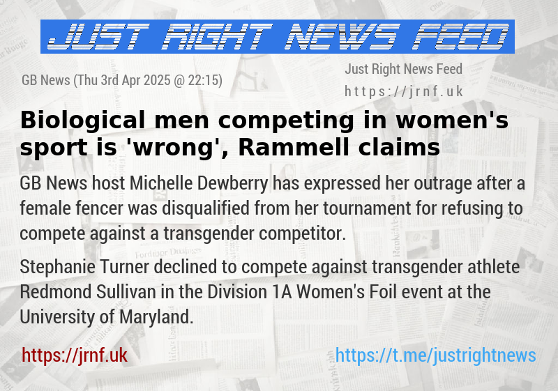 Biological men competing in women’s sport is ’wrong’, Rammell claims