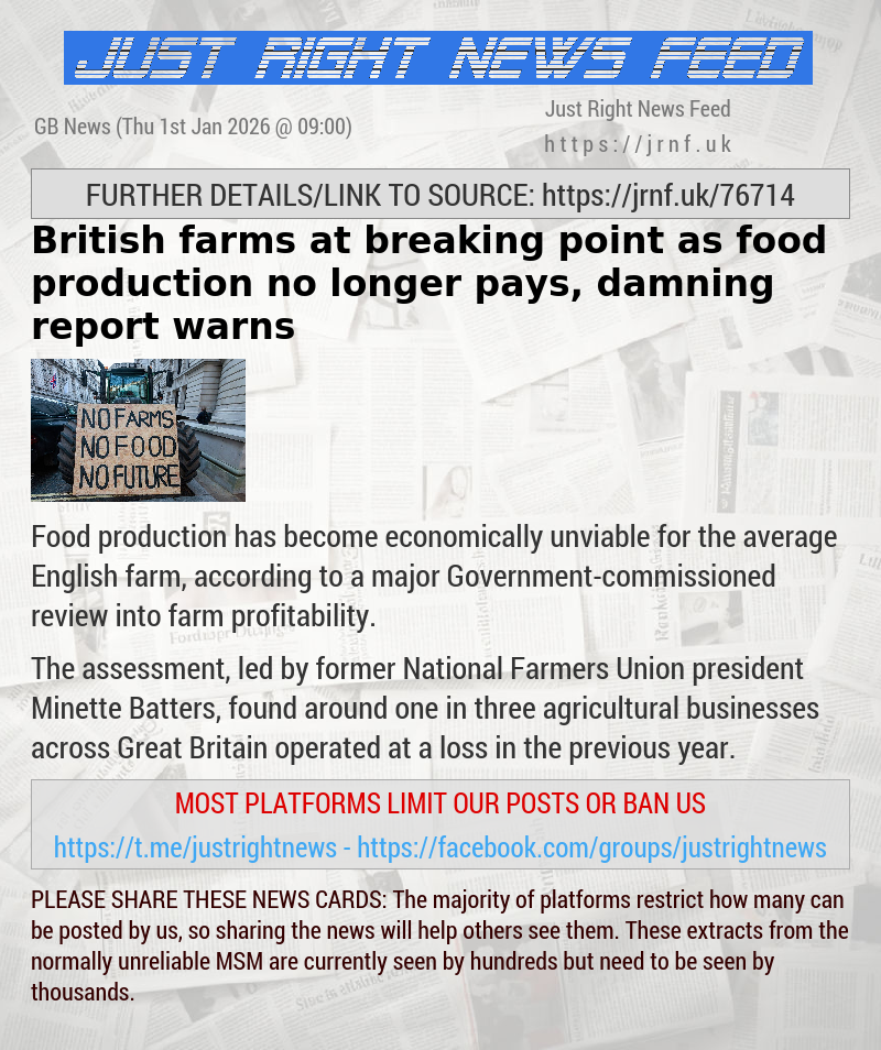 British farms at breaking point as food production no longer pays, damning report warns