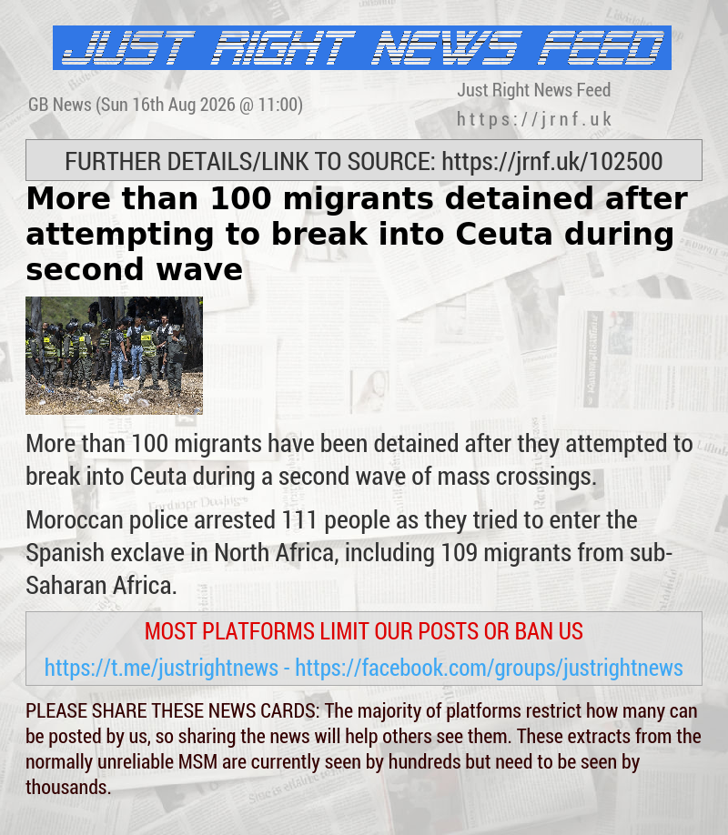 More than 100 migrants detained after attempting to break into Ceuta during second wave