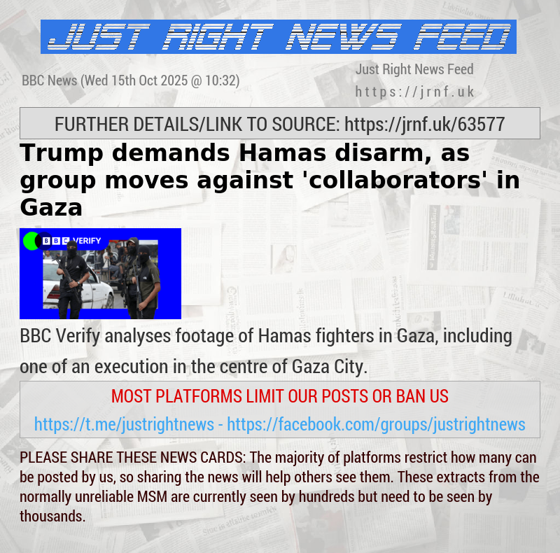 Trump demands Hamas disarm, as group moves against ’collaborators’ in Gaza