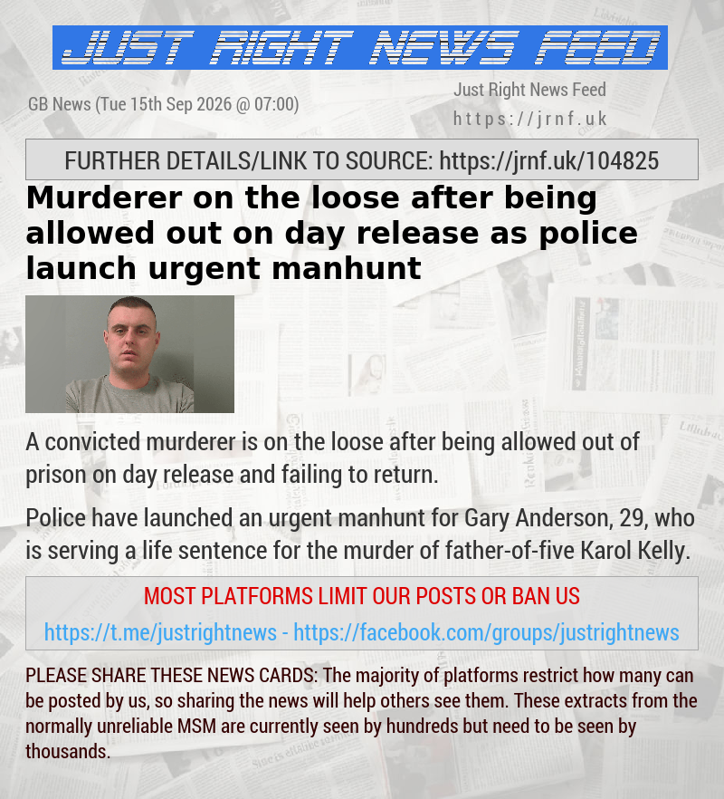 Murderer on the loose after being allowed out on day release as police launch urgent manhunt