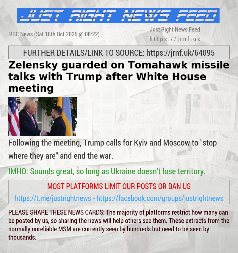 Zelensky guarded on Tomahawk missile talks with Trump after White House meeting