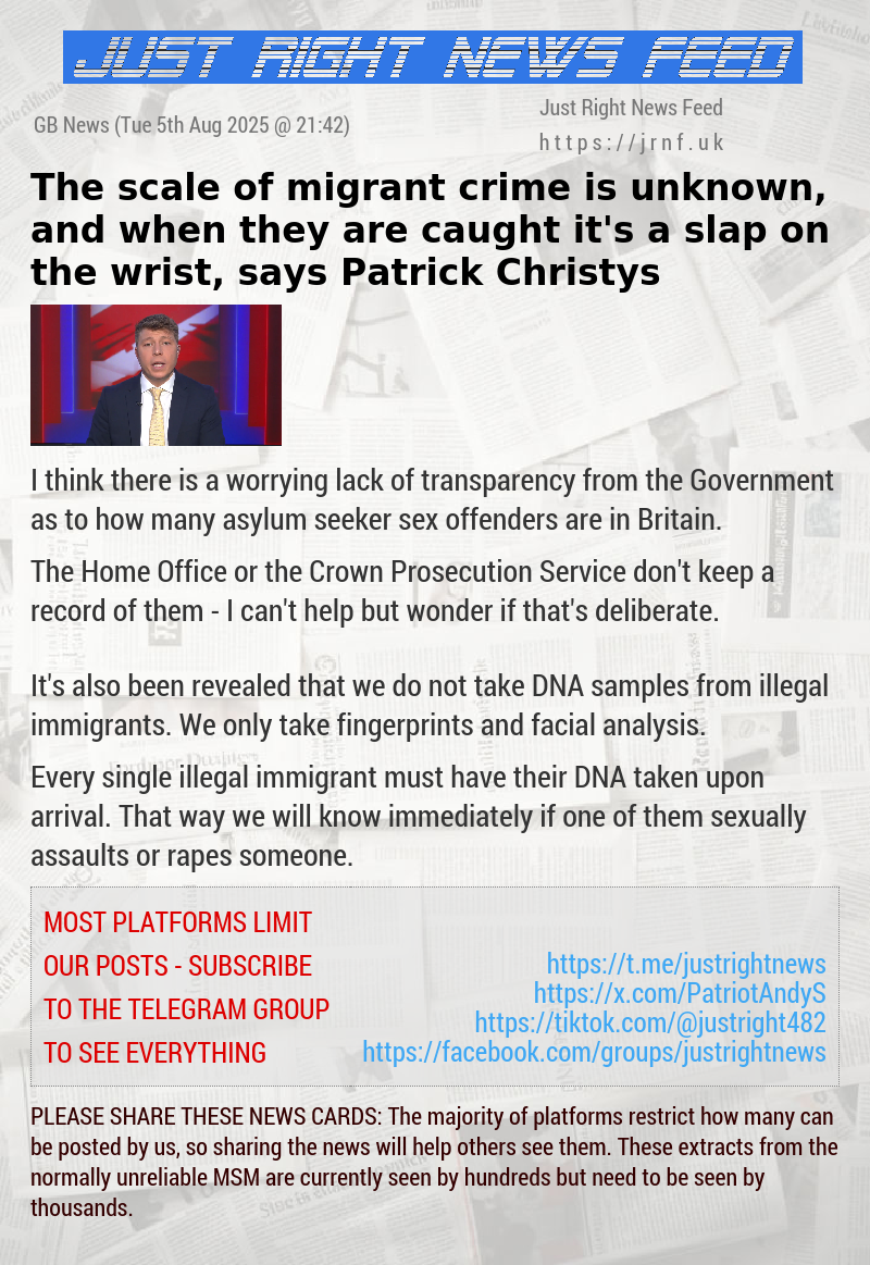 The scale of migrant crime is unknown, and when they are caught it’s a slap on the wrist, says Patrick Christys
